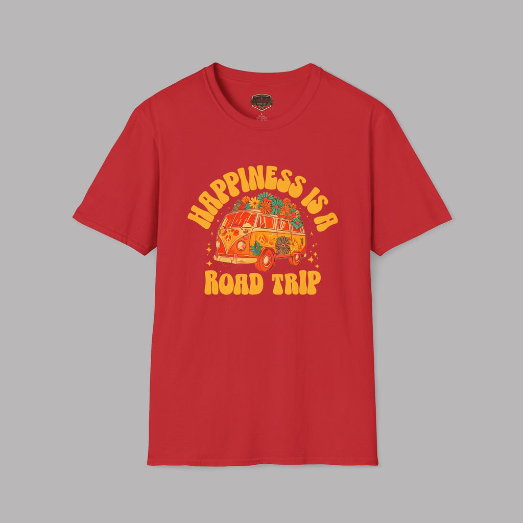 Happiness Is a Road Trip Tee | Retro Boho Van Gift Shirt