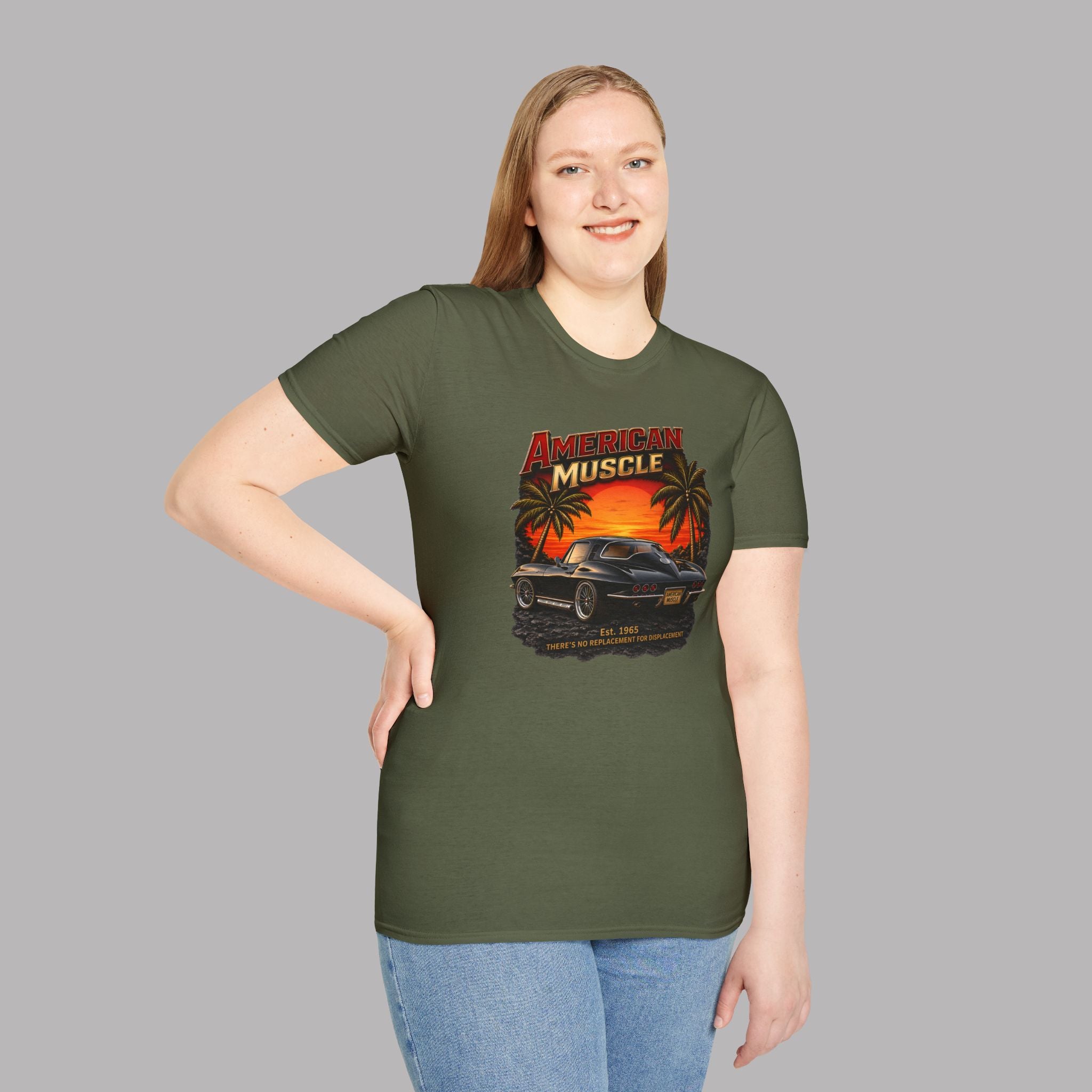 American Muscle T‑Shirt | Vintage Sunset Classic Car Tee
