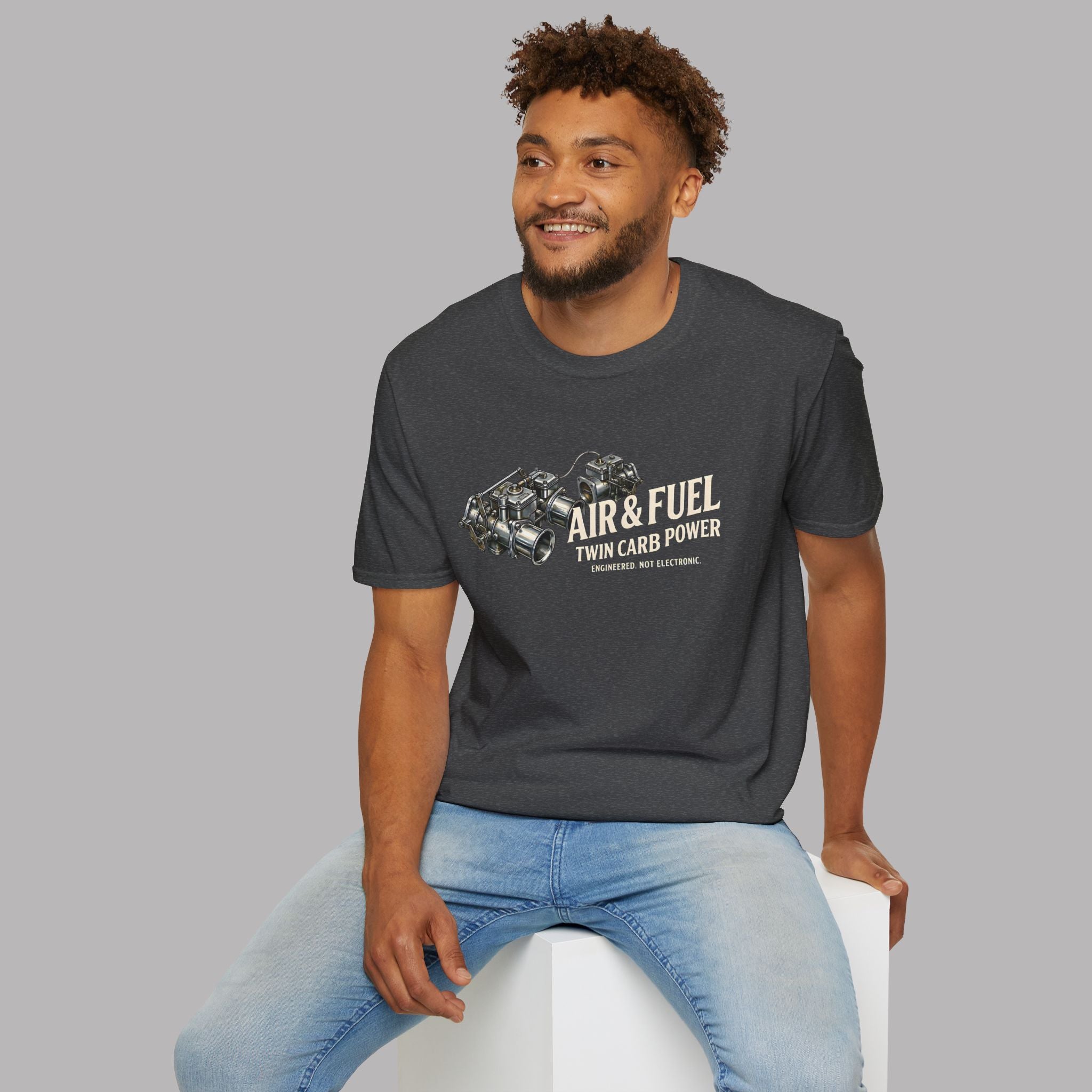 Air & Fuel Twin Carb Power T-Shirt - Engine Illustration Tee
