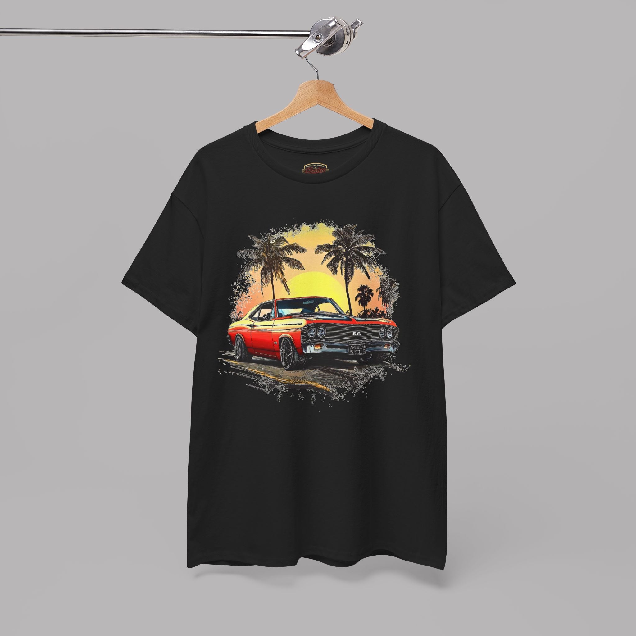 Retro Sunset Muscle Car Tee | Classic American Sports Coupe