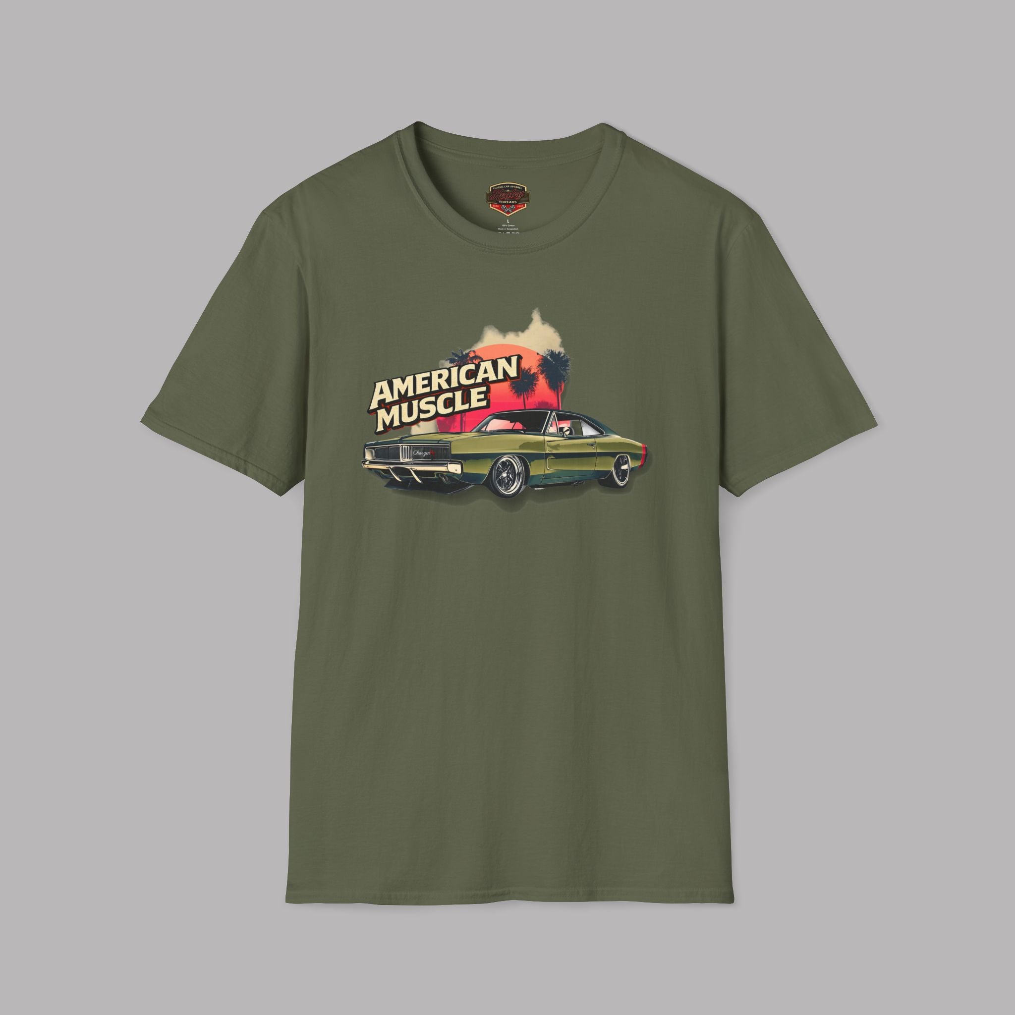 American Muscle T-Shirt Retro Charger Sunset Tee