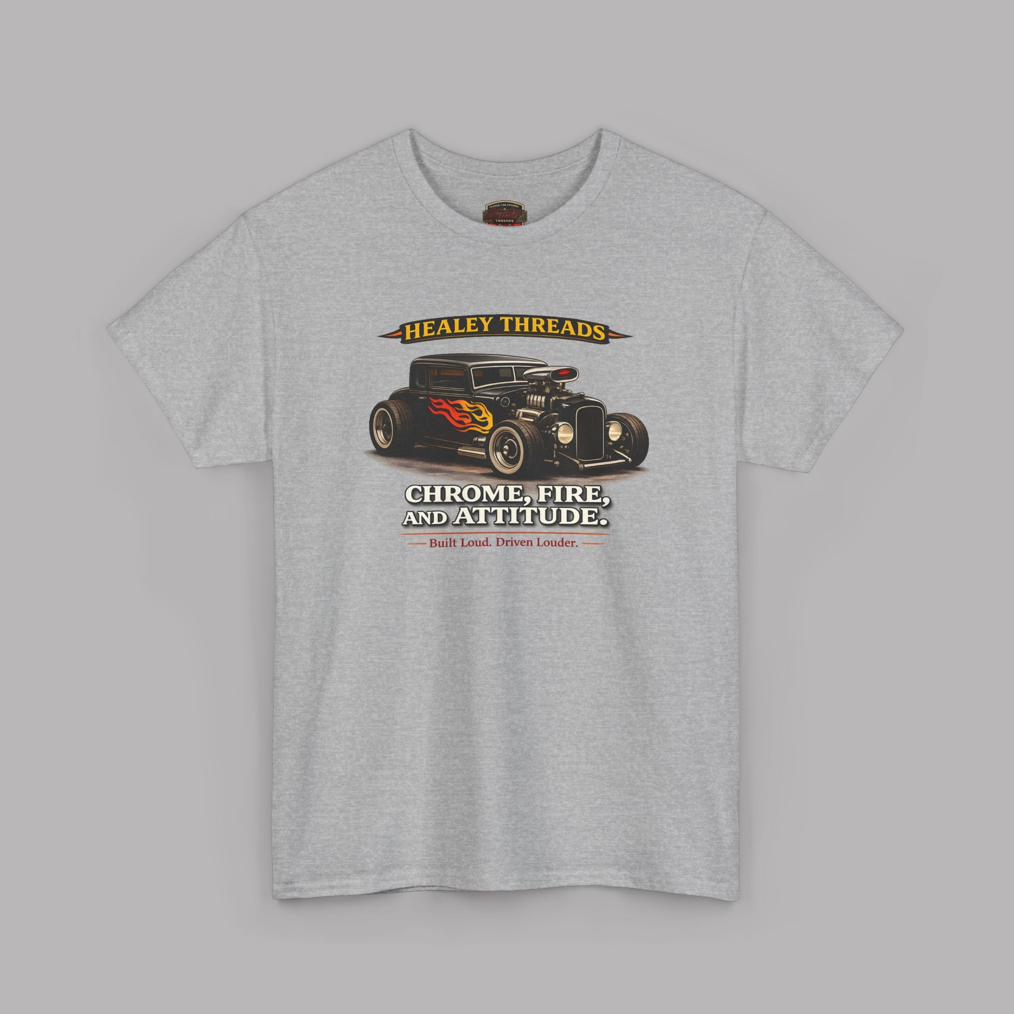 Chrome Fire Attitude Hot Rod Tee | Classic Car Gift Shirt