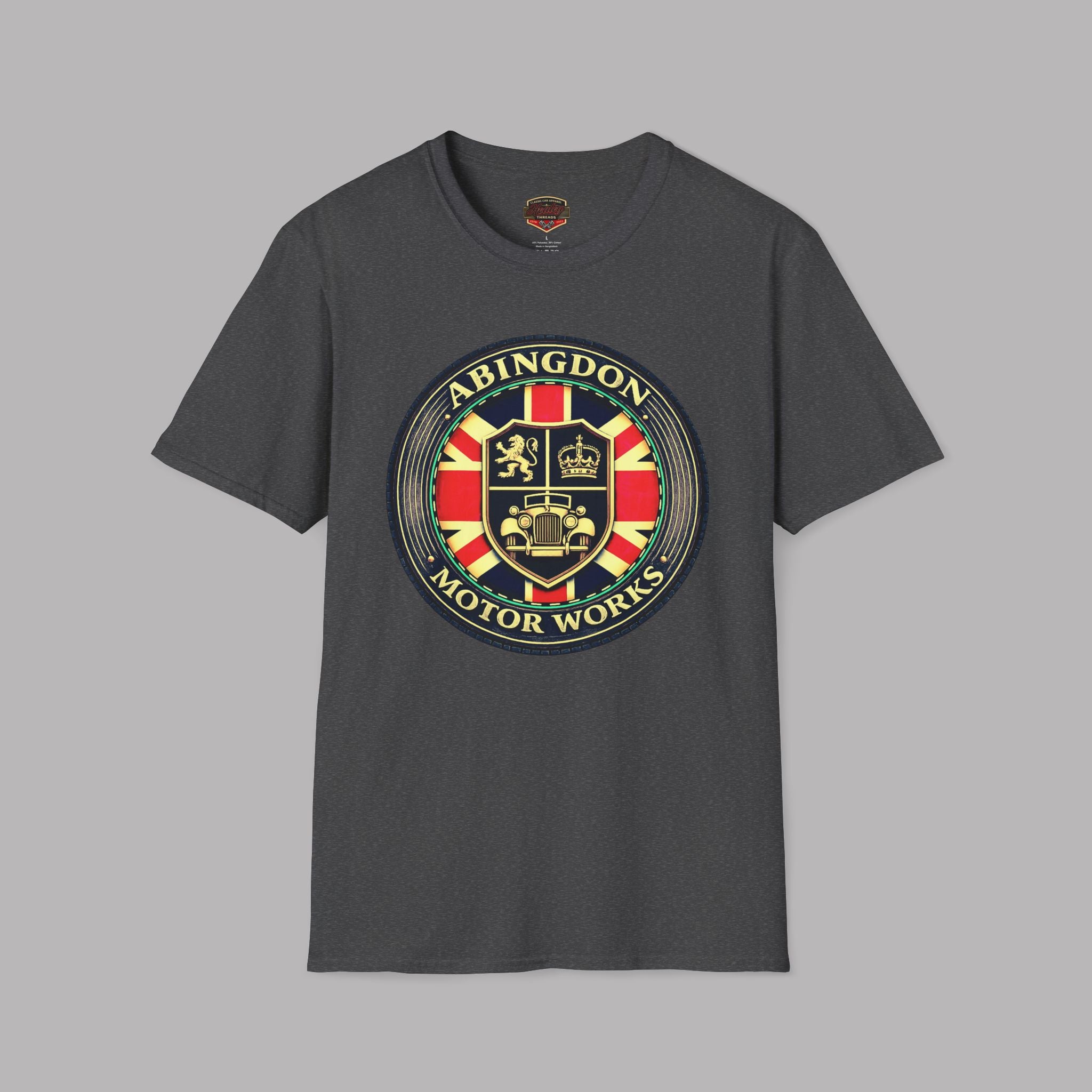 Abingdon Motor Works T‑Shirt — Vintage British Car Emblem Tee