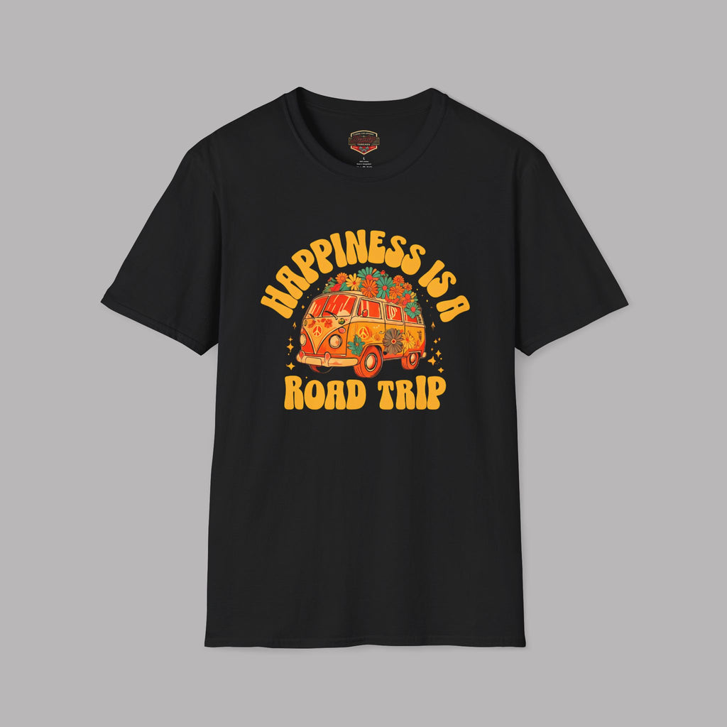 Happiness Is a Road Trip Tee | Retro Boho Van Gift Shirt