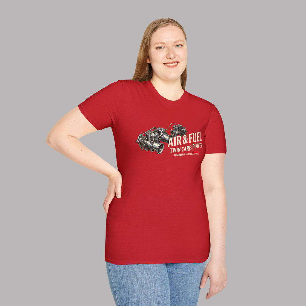 Air & Fuel Twin Carb Power T-Shirt - Engine Illustration Tee