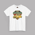 Yellow Hot Rod Shield Tee | Vintage Coupe Graphic Shirt