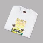 Beach Cruise Repeat Tee - Retro Palm Sunset Shirt
