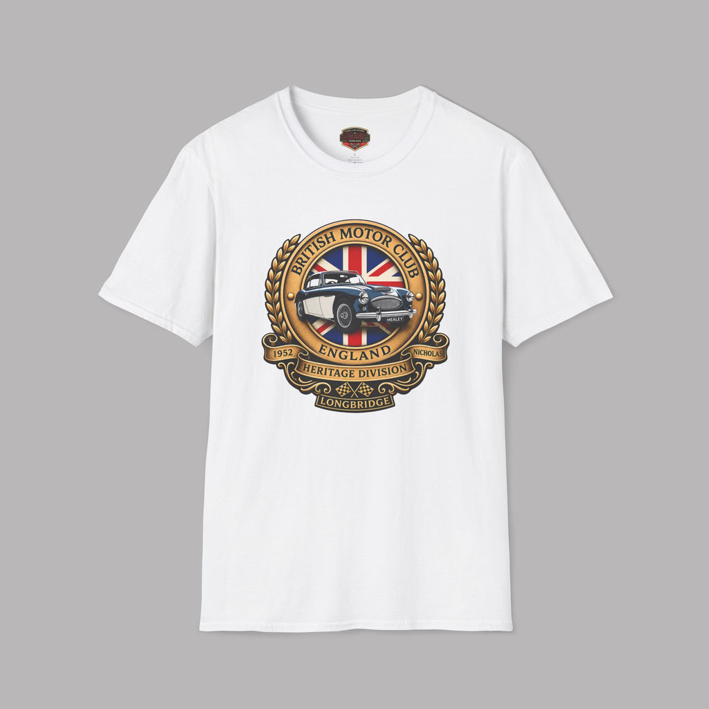 British Motor Club T-Shirt — Vintage Union Jack Sports Car Emblem