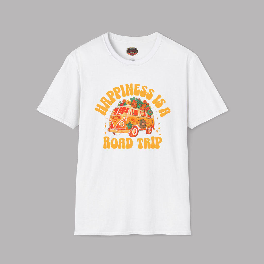 Happiness Is a Road Trip Tee | Retro Boho Van Gift Shirt