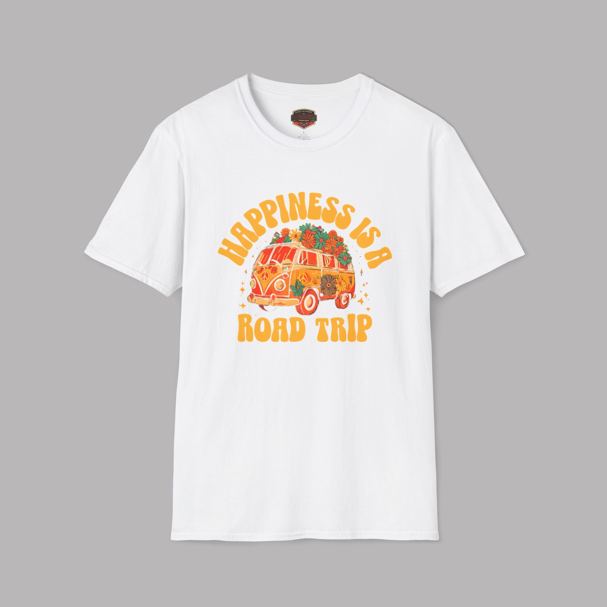 Happiness Is a Road Trip Tee | Retro Boho Van Gift Shirt