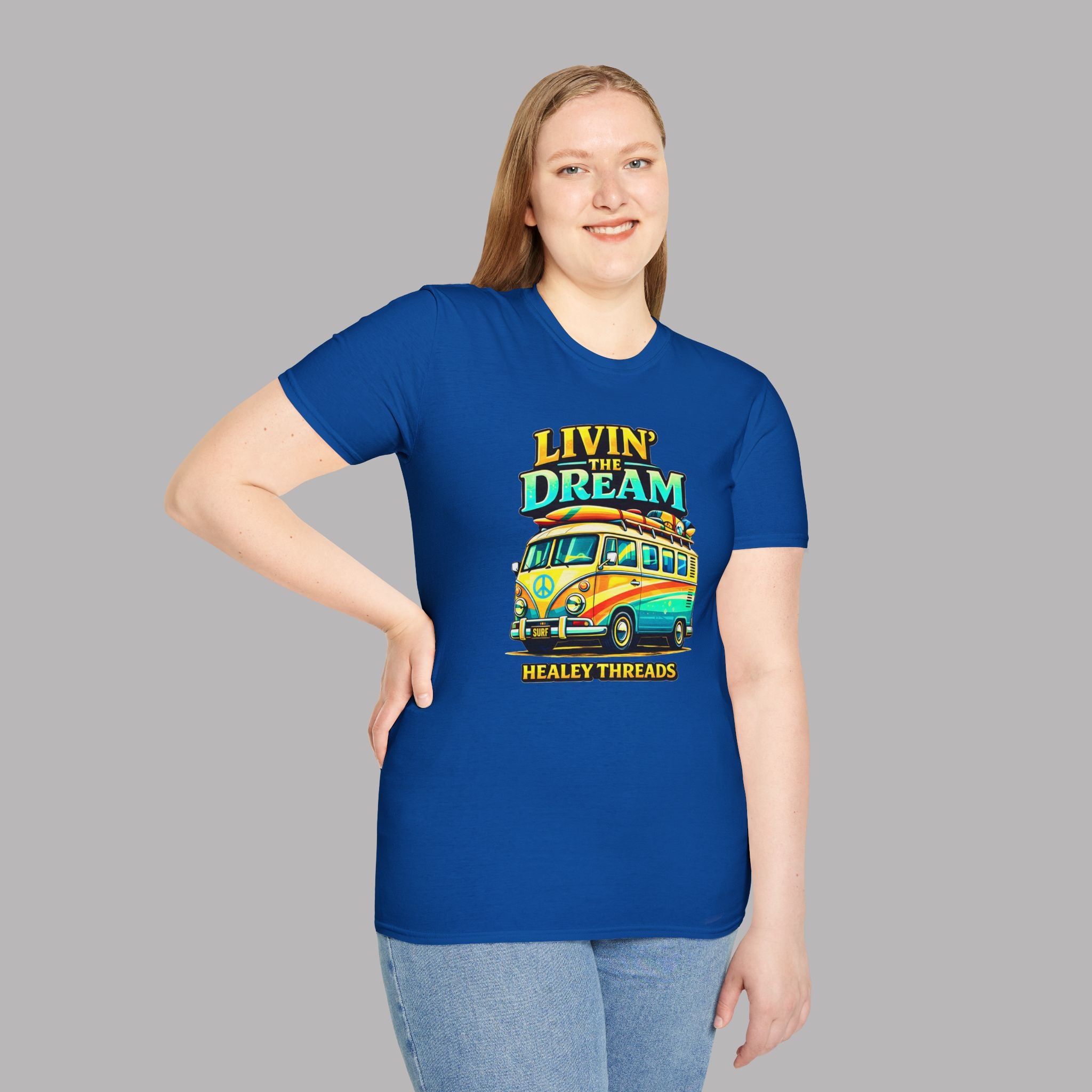 Livin' the Dream Retro Surf Van T-Shirt - Healey Threads Tee