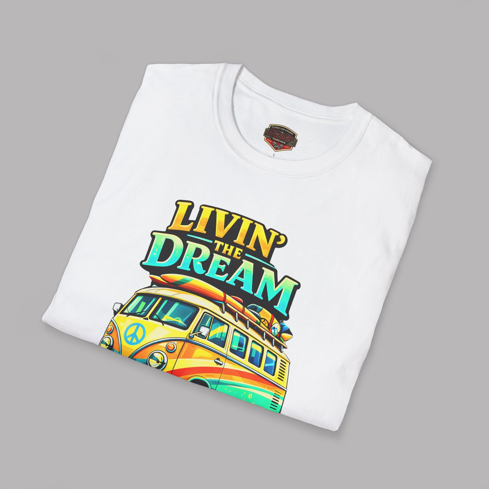 Livin' the Dream Retro Surf Van T-Shirt - Healey Threads Tee