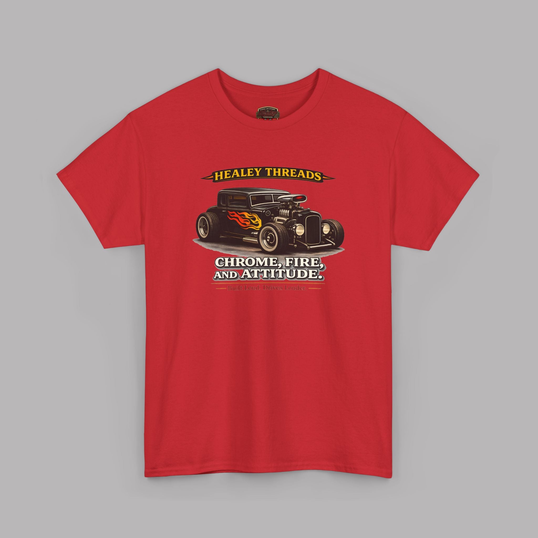 Chrome Fire Attitude Hot Rod Tee | Classic Car Gift Shirt