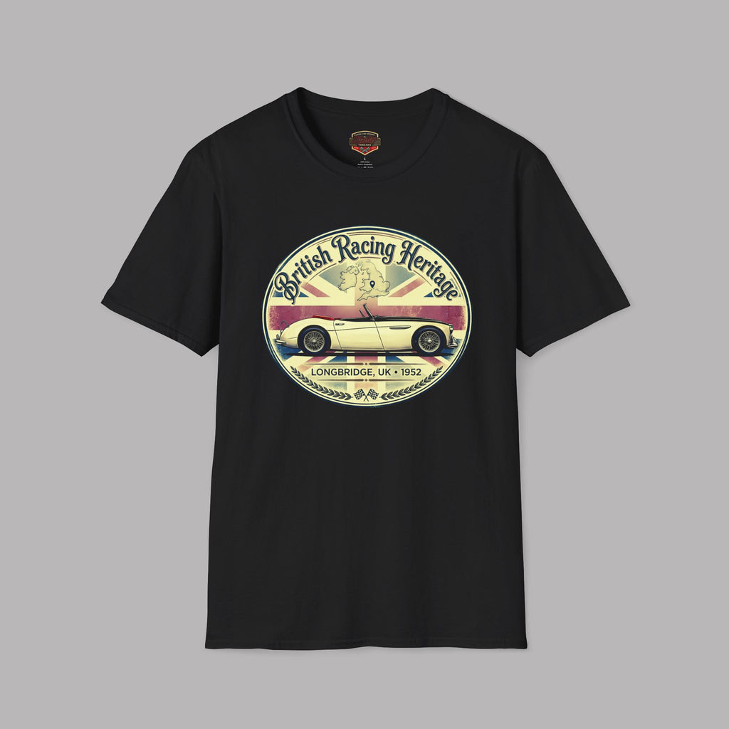 British Racing Heritage Badge Tee | Vintage Roadster Gift