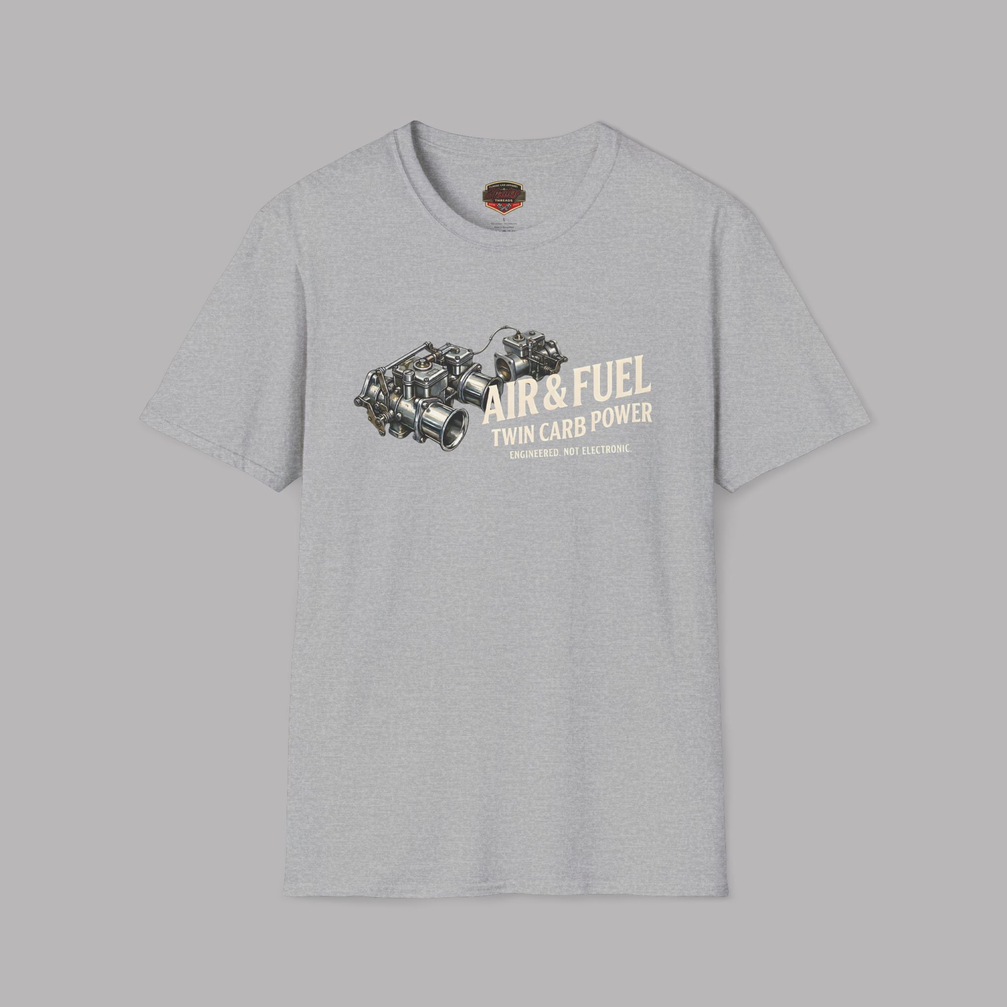 Air & Fuel Twin Carb Power T-Shirt - Engine Illustration Tee