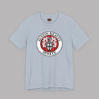 Light blue t-shirt with Austin Healey Sprite logo on a gray background
