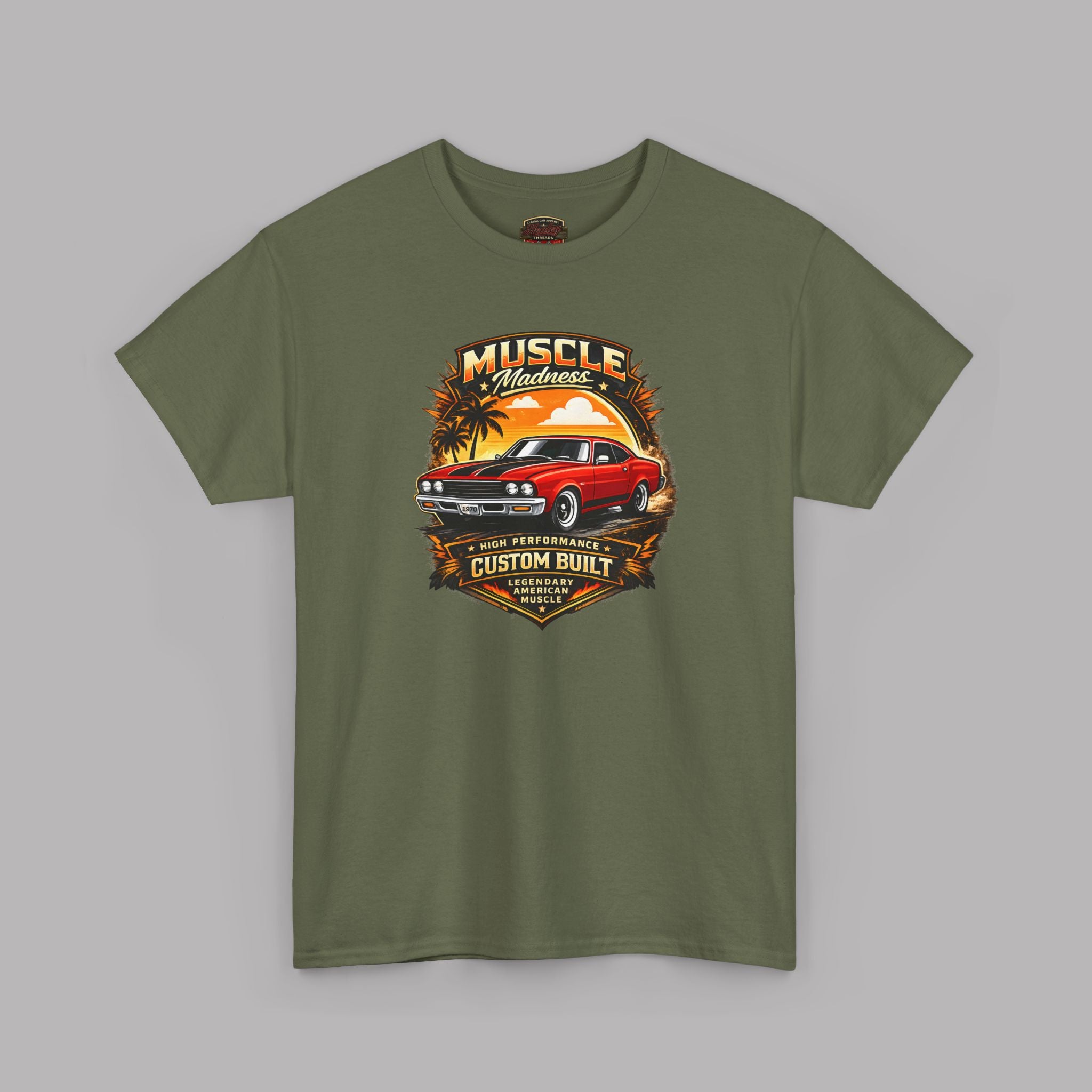 Vintage Chevy Muscle Car T Shirt – Retro Sunset Classic Tee