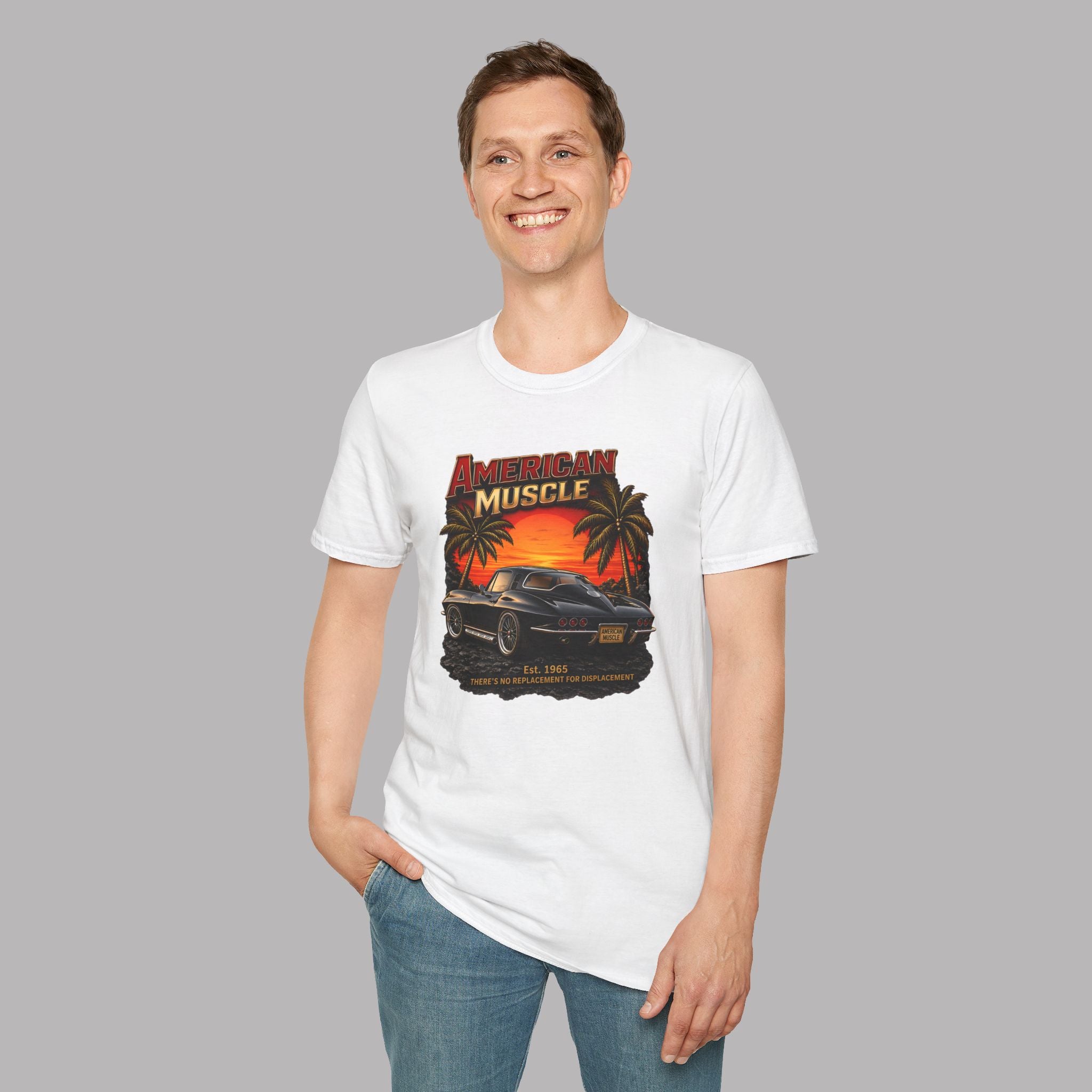 American Muscle T‑Shirt | Vintage Sunset Classic Car Tee
