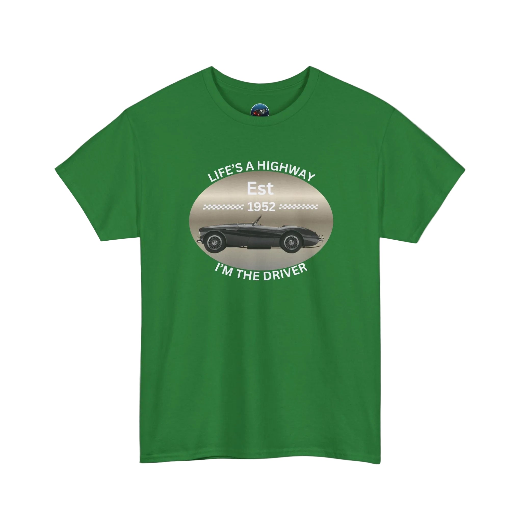 Irish green t-shirt with a graphic design and text on a white background