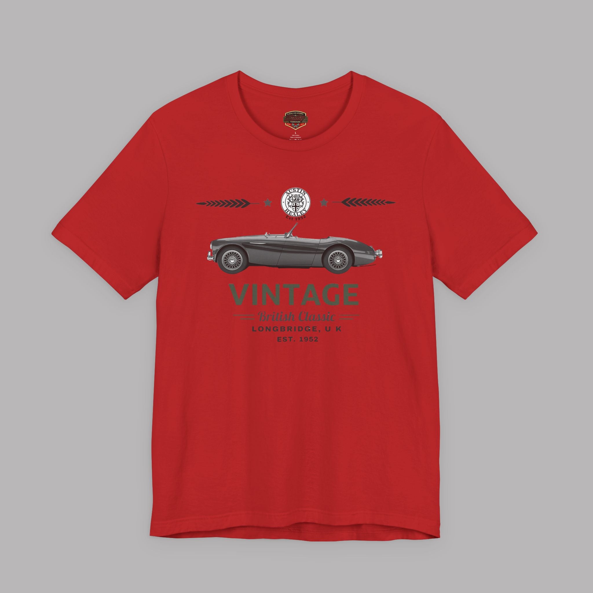 Vintage British Roadster T-shirt | Classic Car Badge Gift Tee