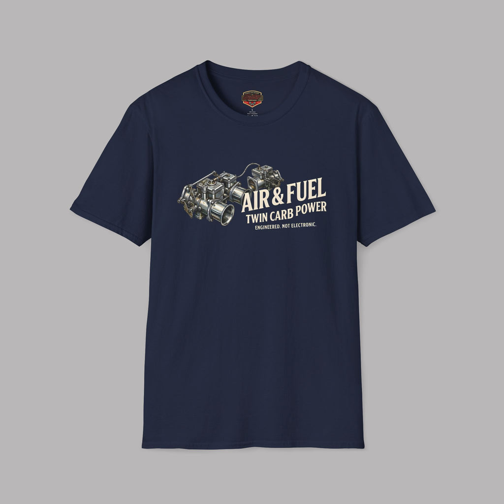 Air & Fuel Twin Carb Power T-Shirt - Engine Illustration Tee