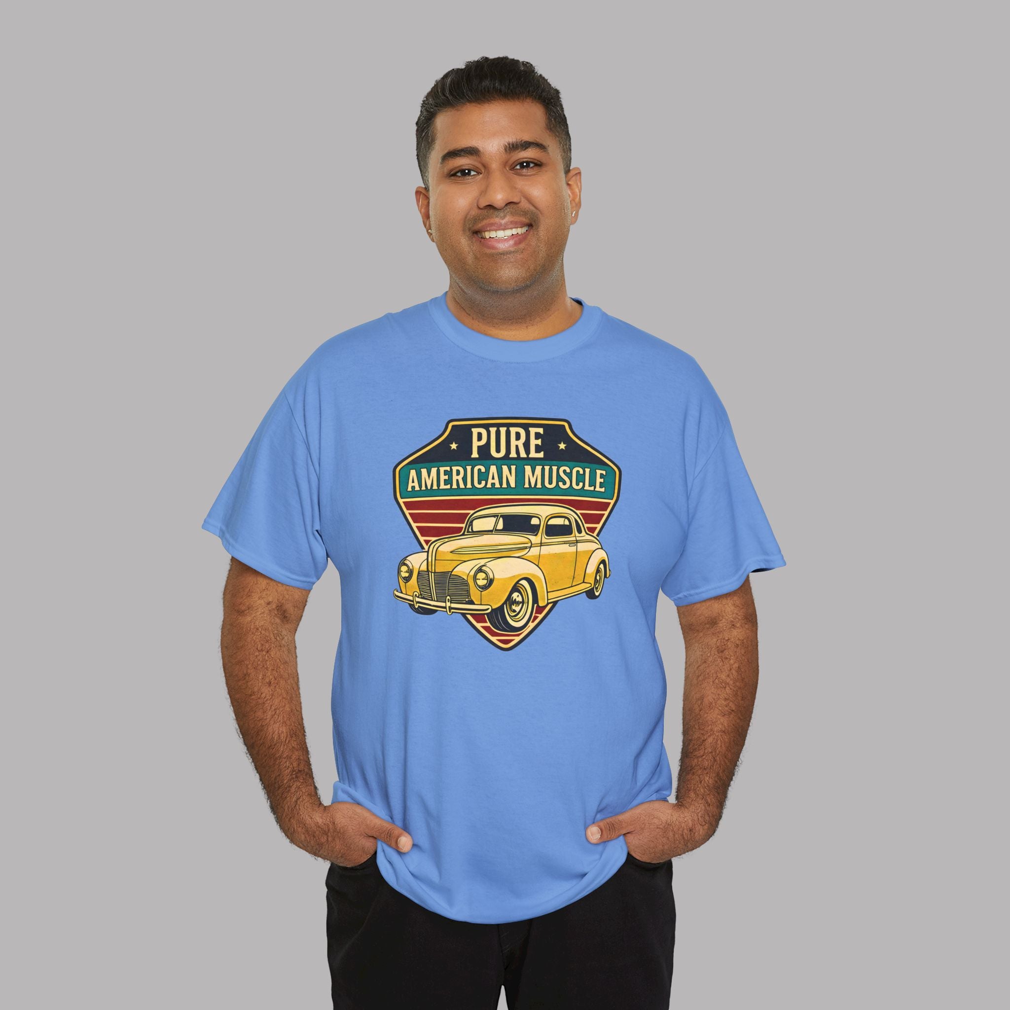 Yellow Hot Rod Shield Tee | Vintage Coupe Graphic Shirt