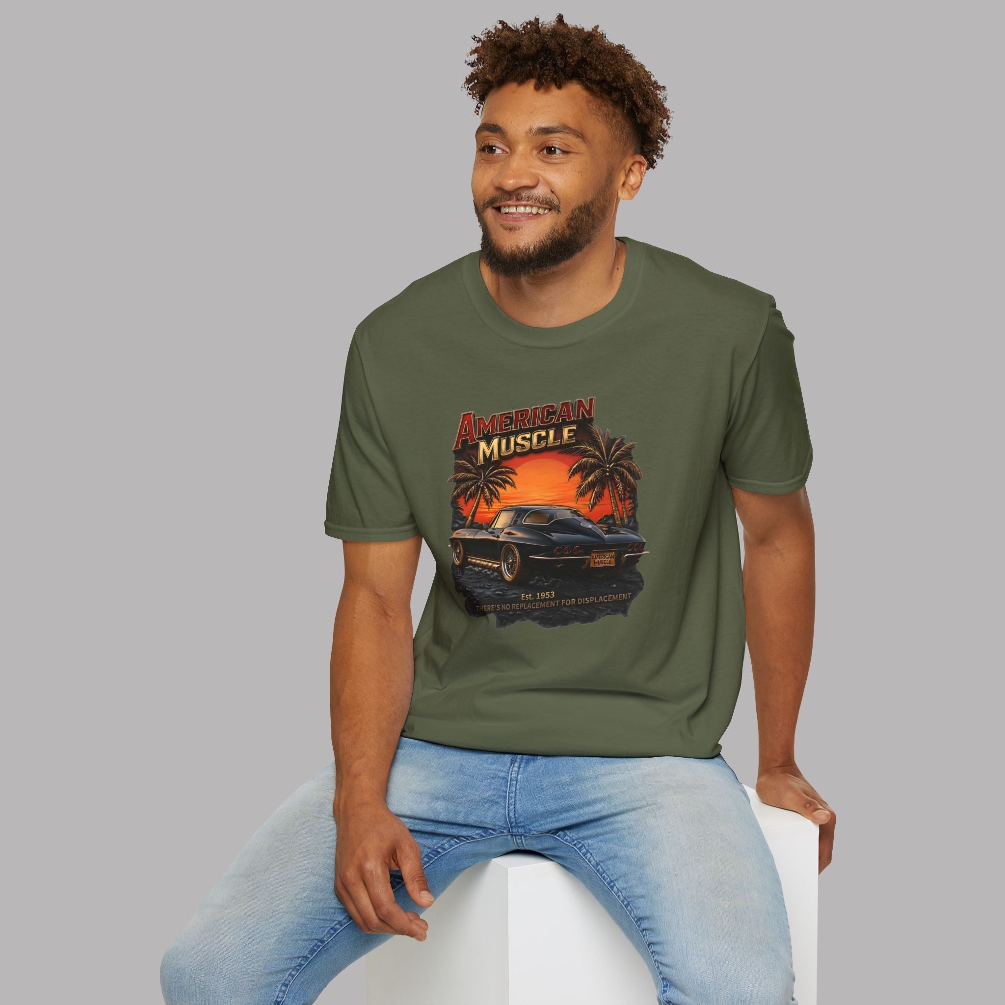 American Muscle Sunset T-Shirt - Retro Sports Car Tee