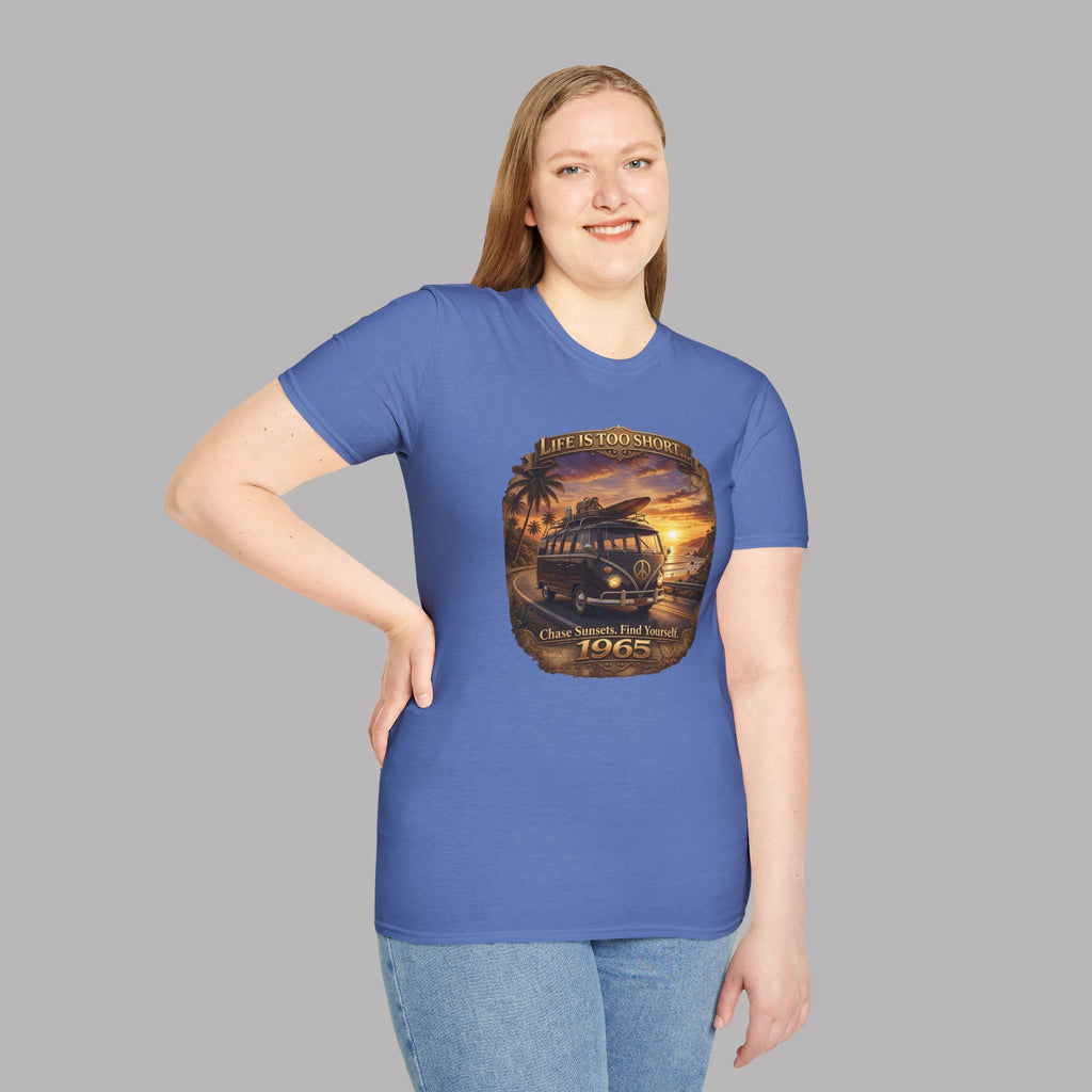 Life Is Too Short Vintage Westcoast Surfing Camper T-Shirt