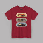 Classic Sports Cars Tee | Vintage Three-Panel Car Graphic Shirt