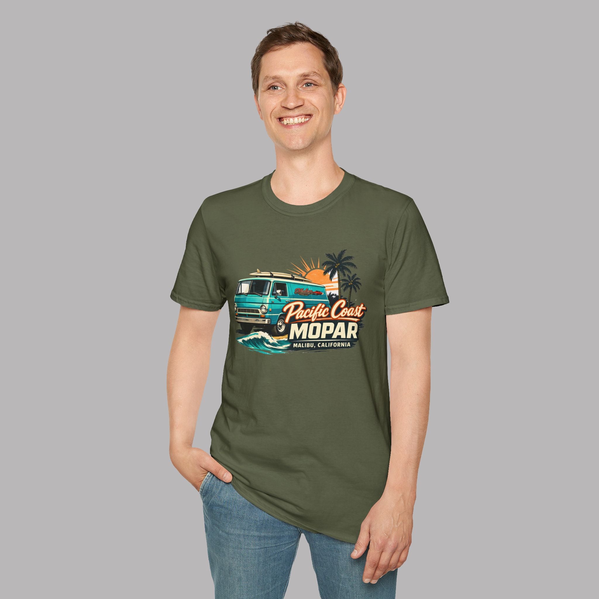Pacific Coast Mopar Tee - Vintage Surf Van Graphic T-Shirt