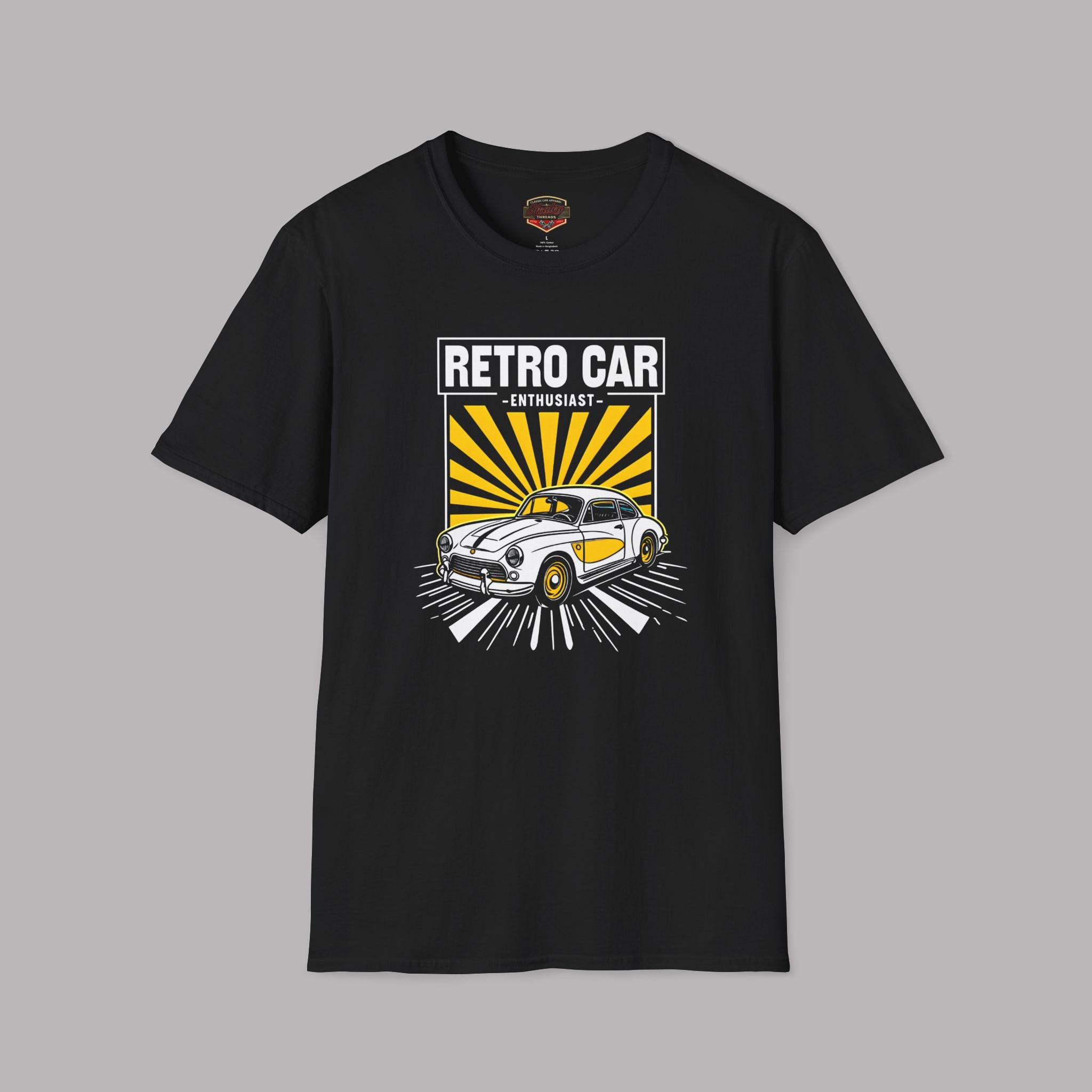 Retro Car Enthusiast Sunburst Tee | Vintage Car Gift Shirt