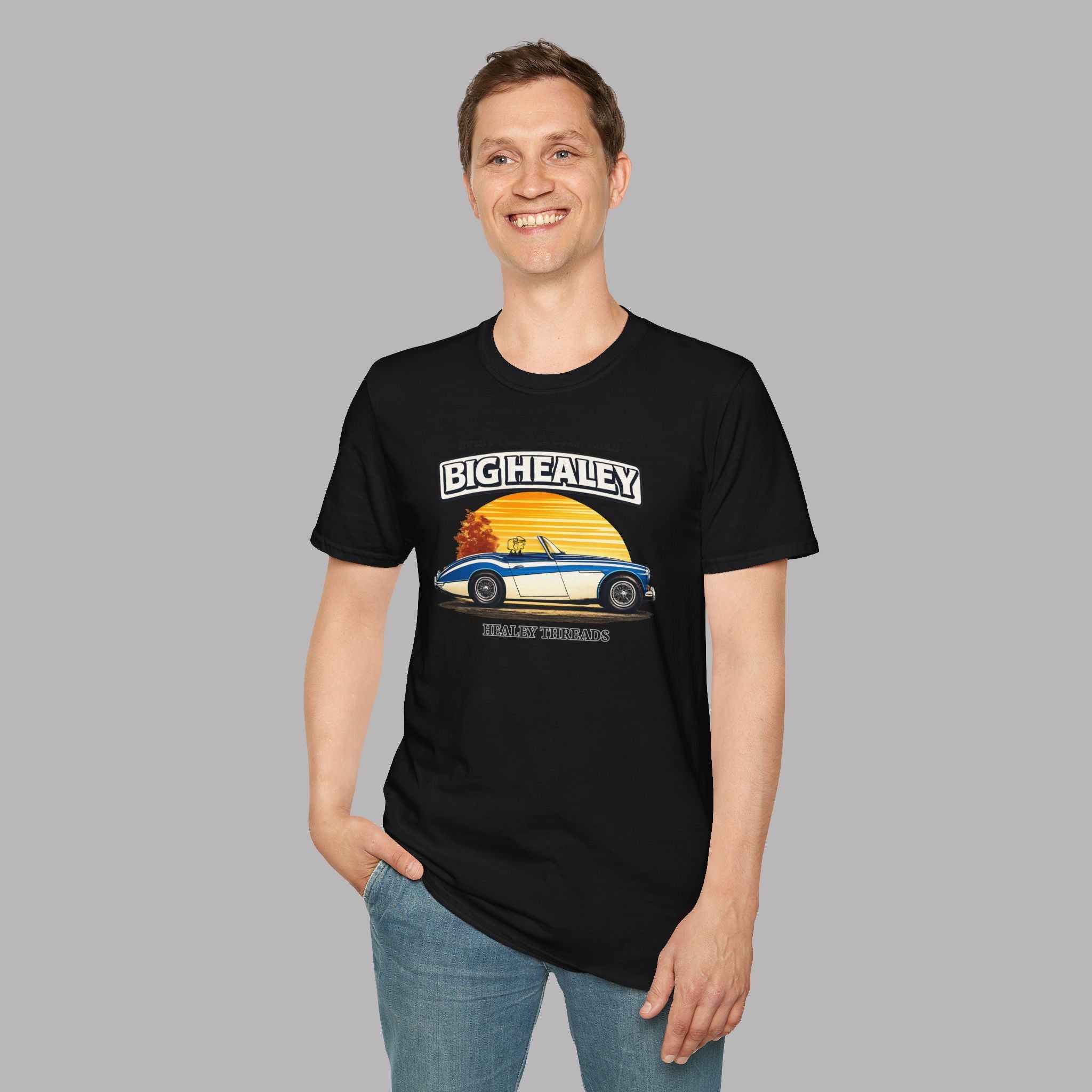 Big Healey T-Shirt — Retro Sunset Austin Healey Graphic Tee