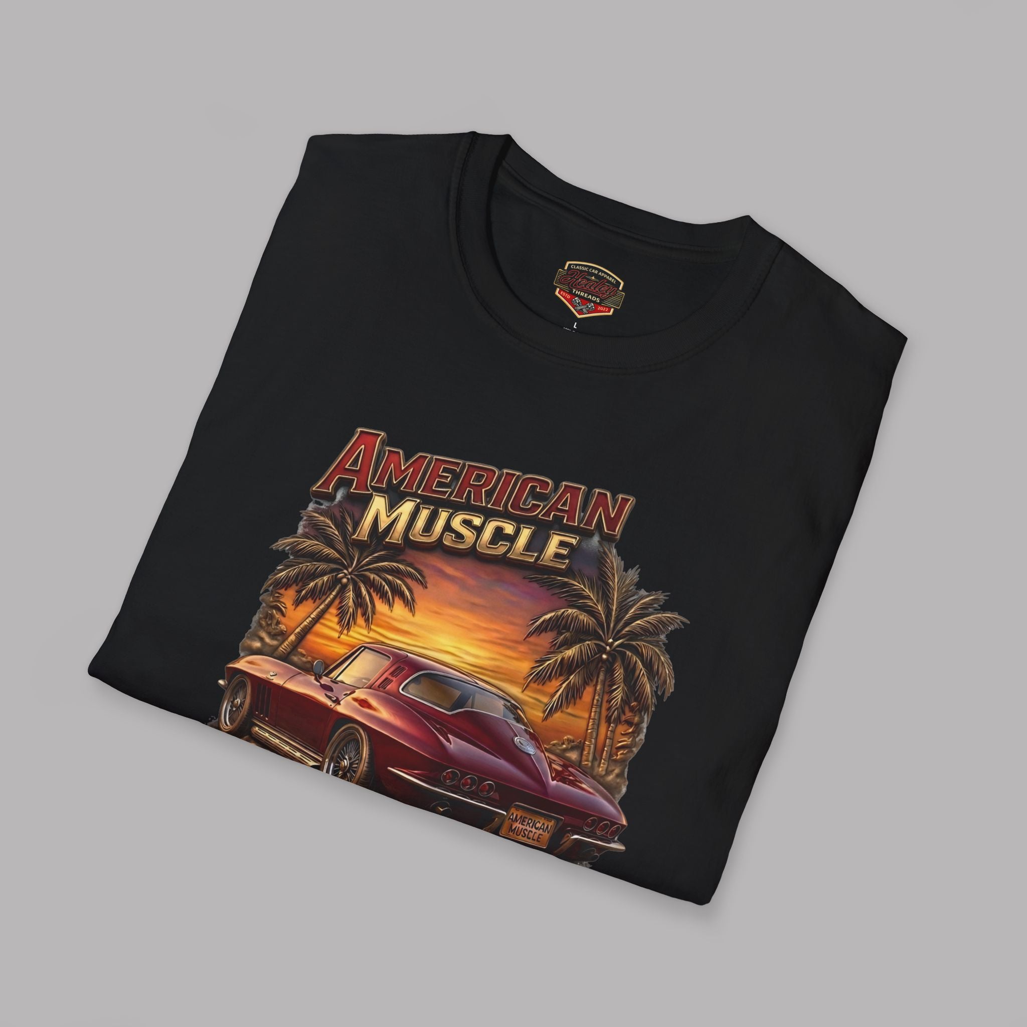 American Muscle Stingray T-Shirt - Retro Sunset Car Tee