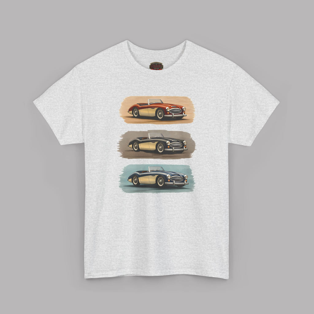 Classic Sports Cars Tee | Vintage Three-Panel Car Graphic Shirt