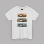 Classic Sports Cars Tee | Vintage Three-Panel Car Graphic Shirt