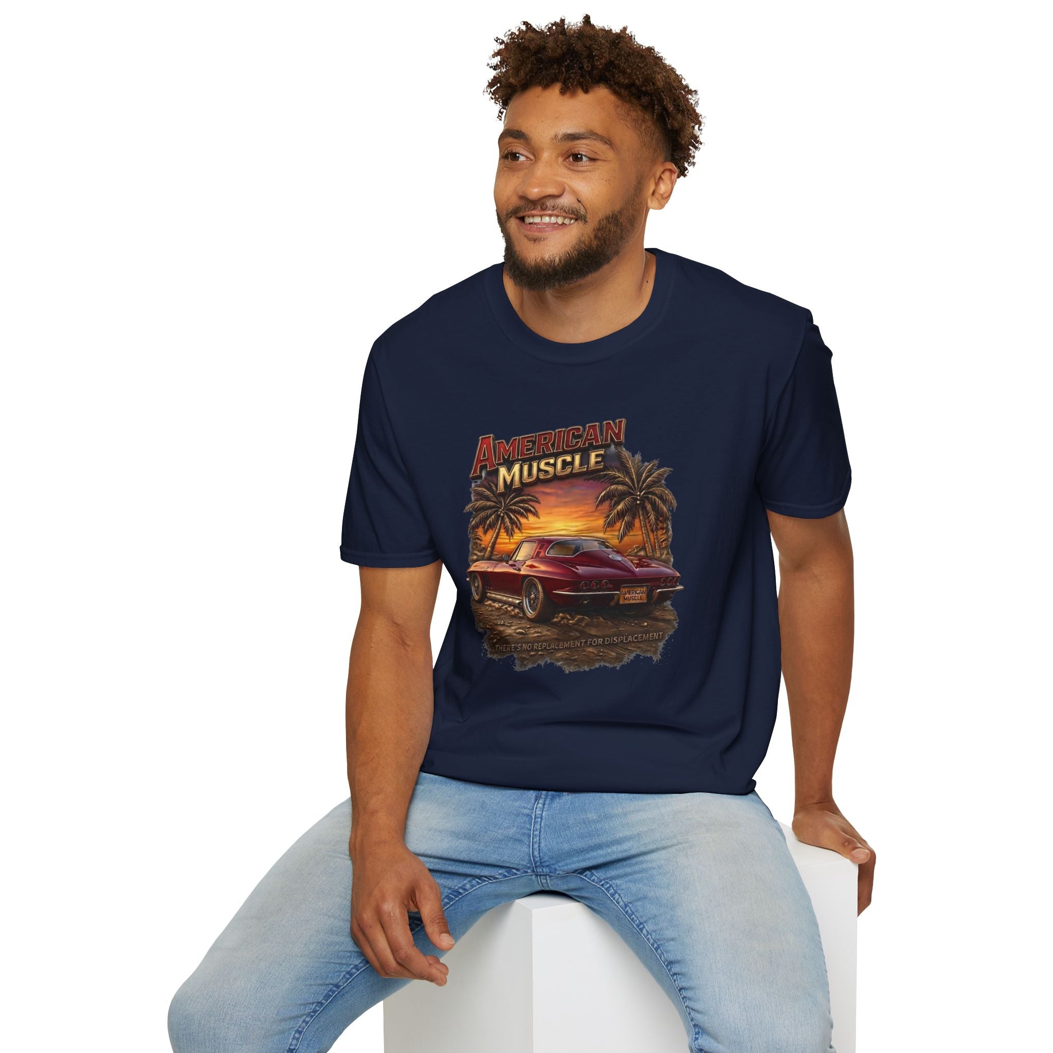 American Muscle Stingray T-Shirt - Retro Sunset Car Tee