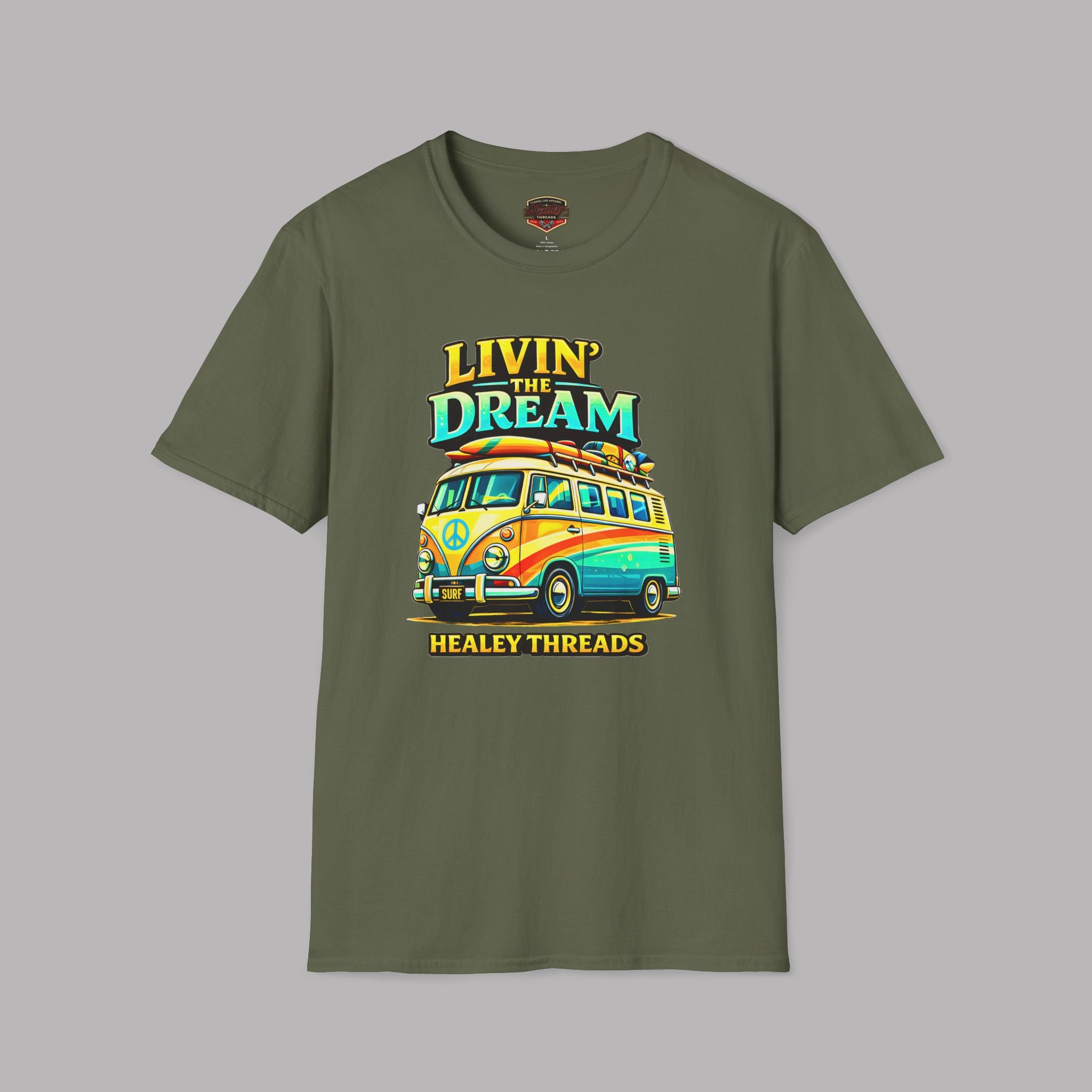 Livin' the Dream Retro Surf Van T-Shirt - Healey Threads Tee