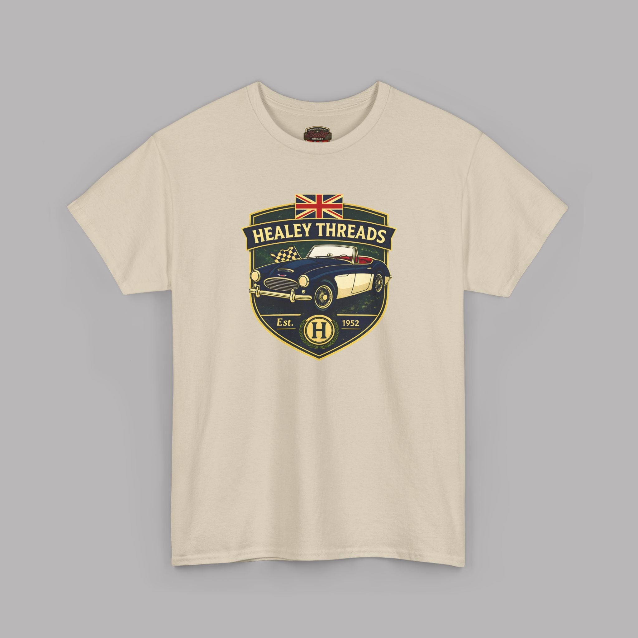 Vintage British Roadster Badge Tee | Classic Racing Shirt