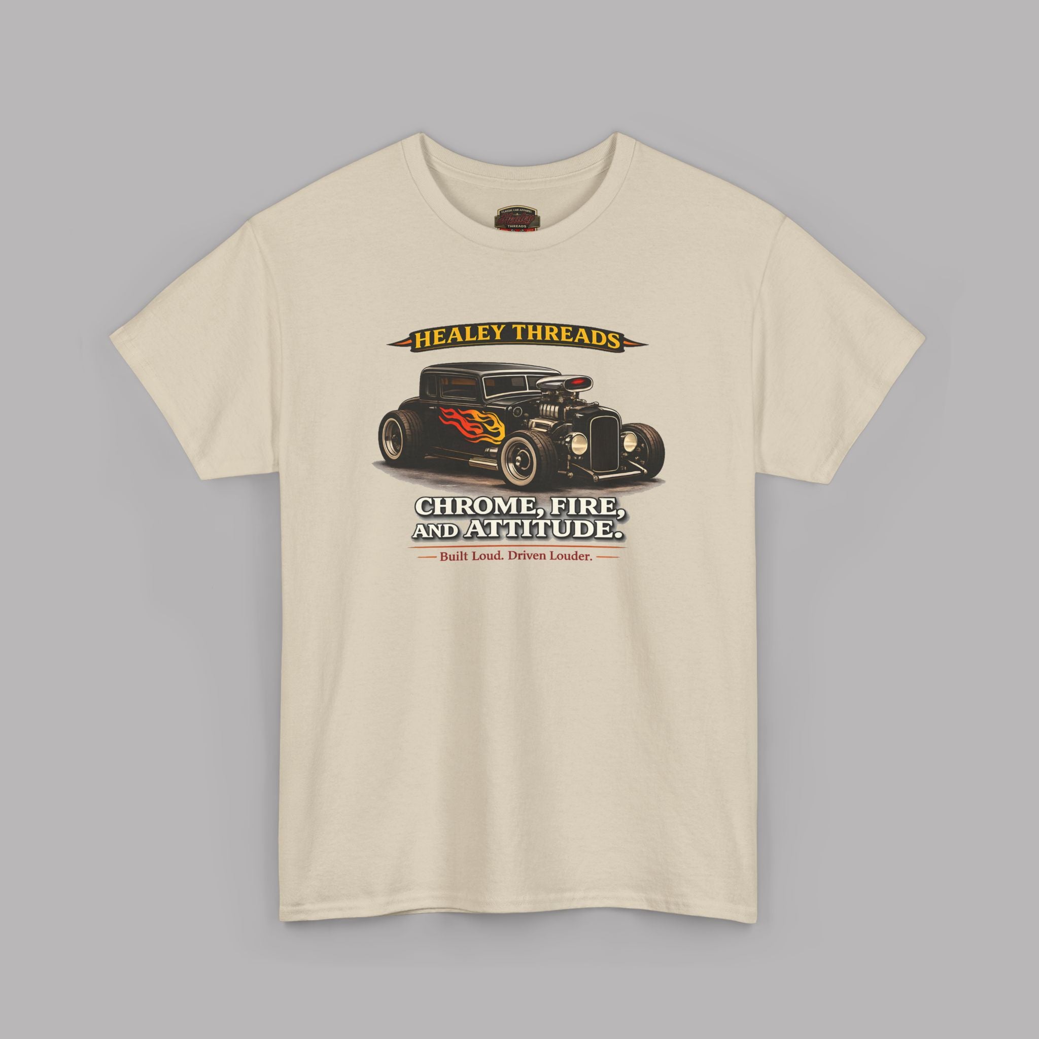 Chrome Fire Attitude Hot Rod Tee | Classic Car Gift Shirt