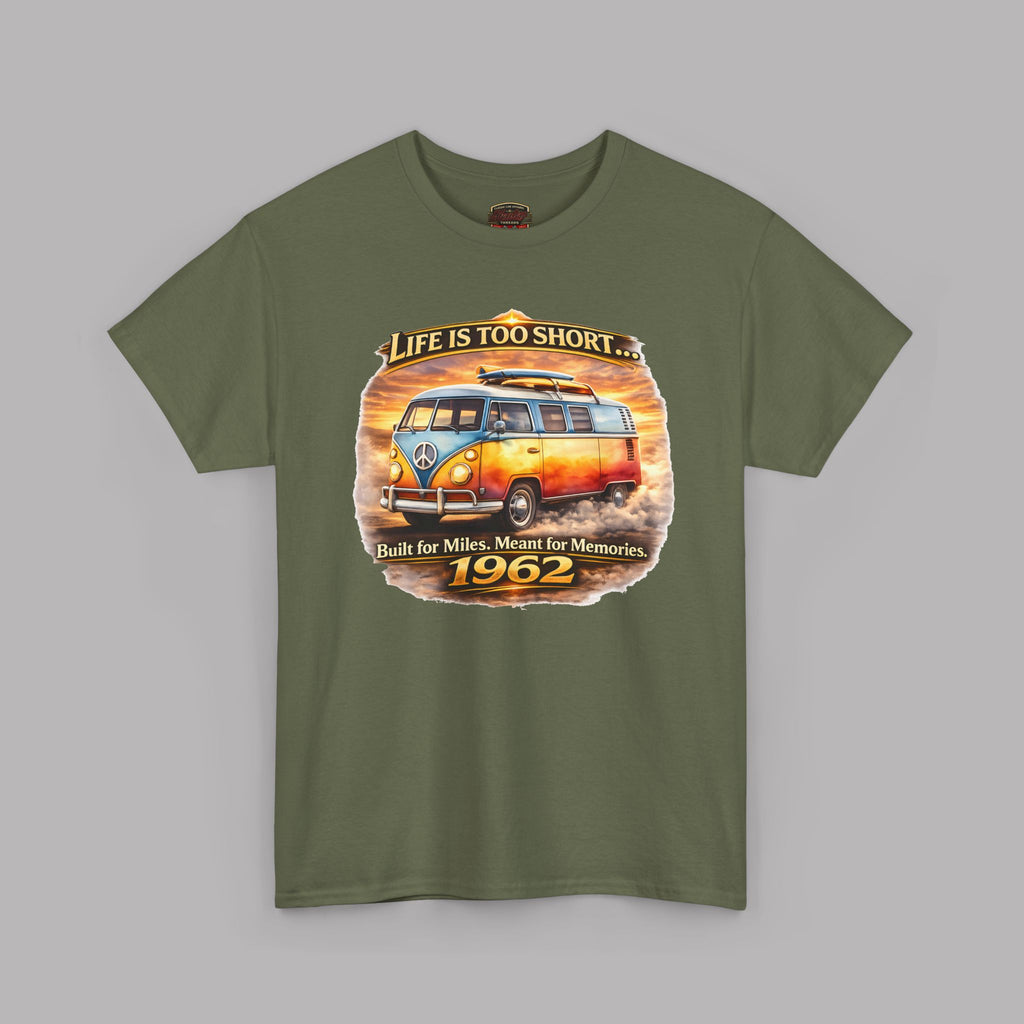 Life Is Too Short Retro Van Tee | Vintage Road Trip Shirt