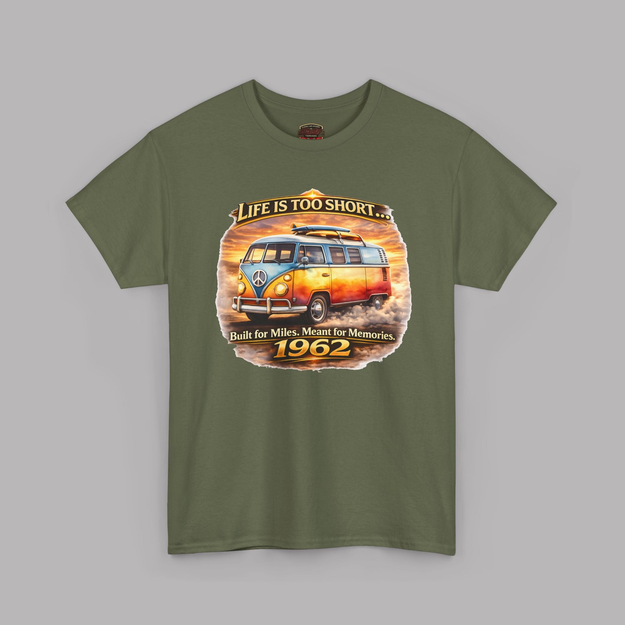 Life Is Too Short Retro Van Tee | Vintage Road Trip Shirt