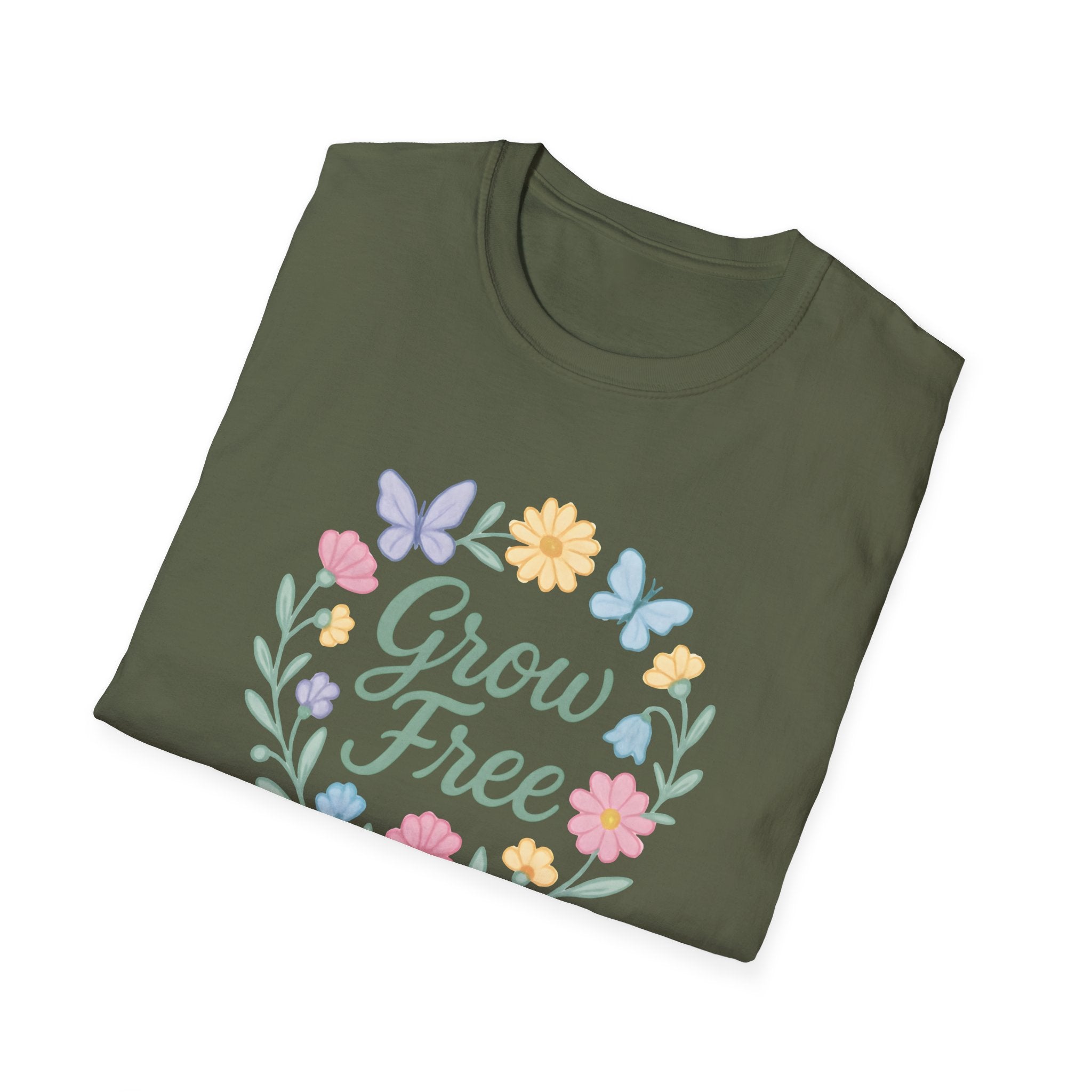 Grow Free Floral Wreath T-Shirt