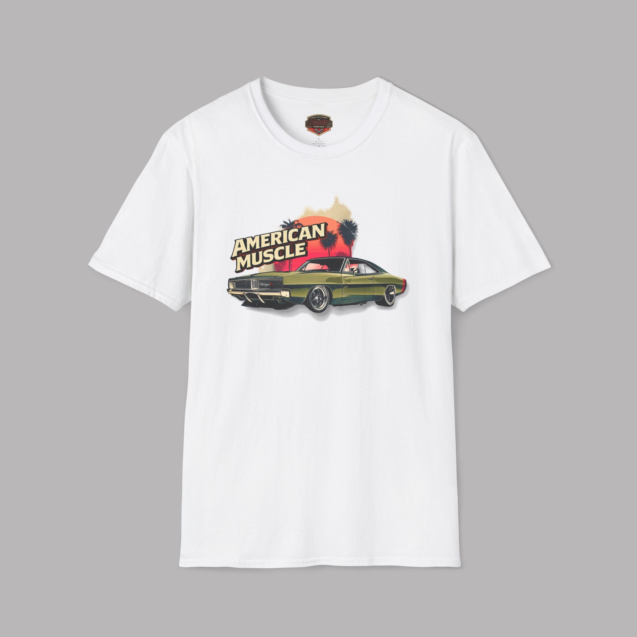 American Muscle T-Shirt Retro Charger Sunset Tee