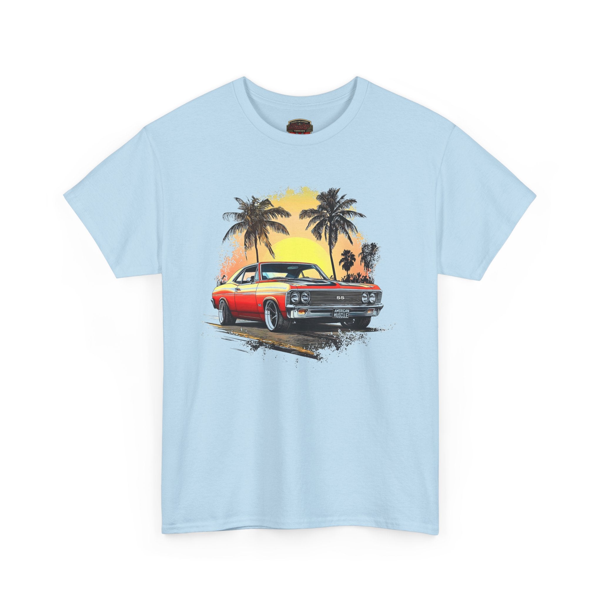 American Muscle Car T-Shirt - Retro Sunset Chevelle SS Tee