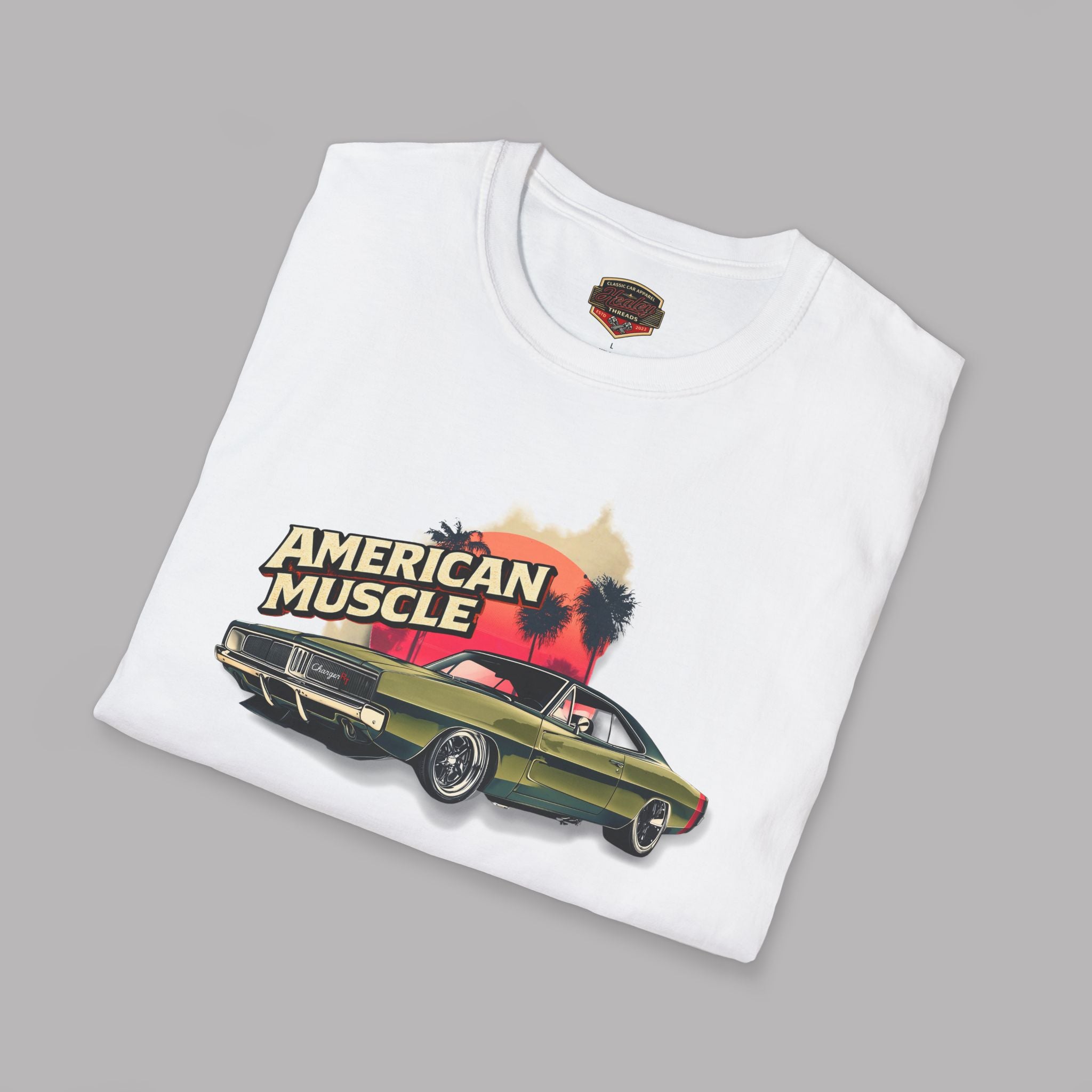 American Muscle T-Shirt Retro Charger Sunset Tee