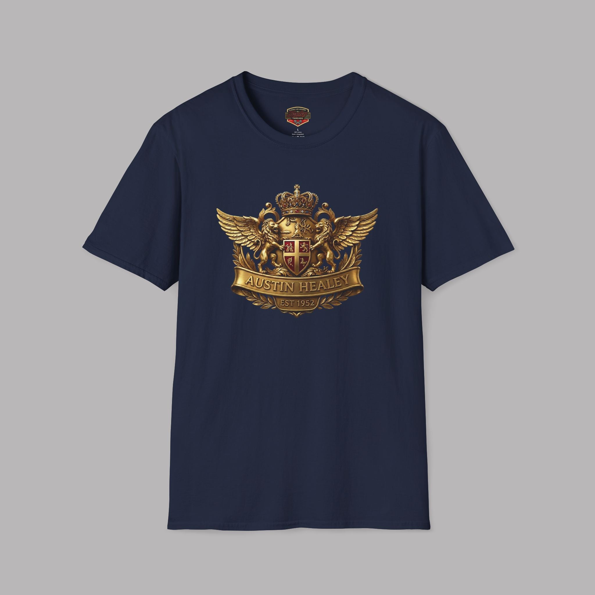 Crowned Lion Crest Tee | Vintage Roadster Gift Shirt
