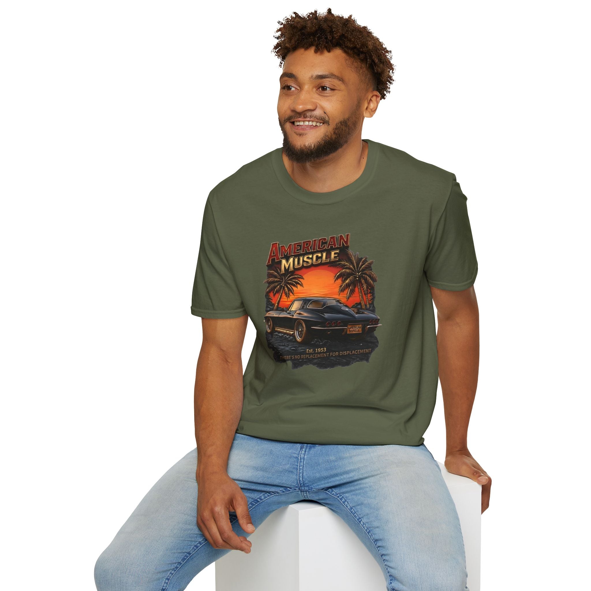 American Muscle Sunset T-Shirt - Retro Sports Car Tee