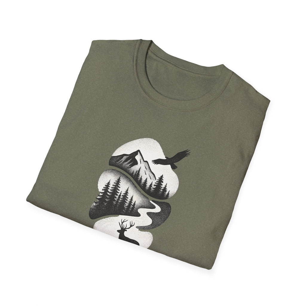 Deer in Mountain Landscape T-Shirt