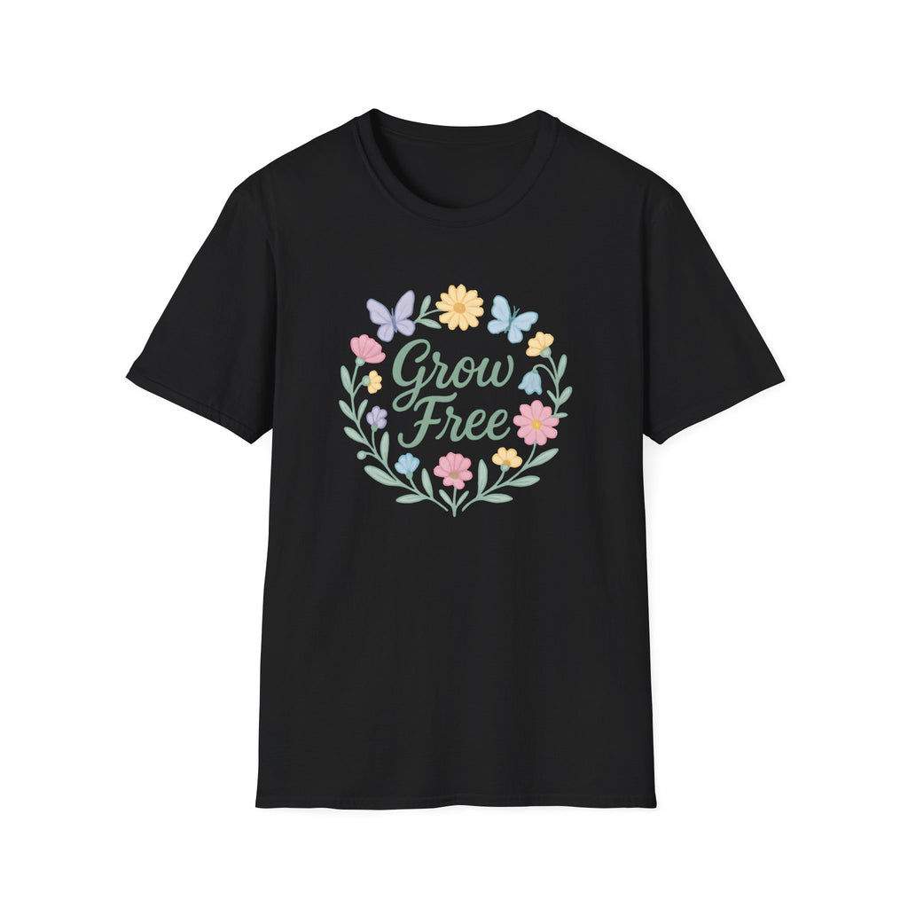 Grow Free Floral Wreath T-Shirt
