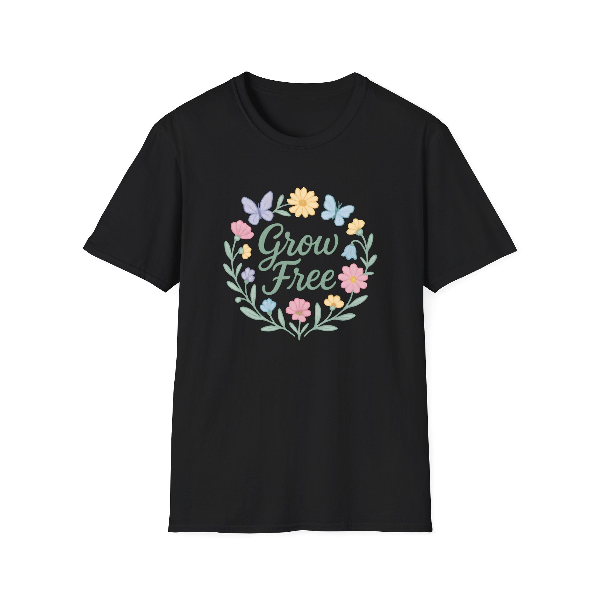 Grow Free Floral Wreath T-Shirt